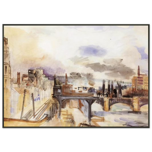 Raoul Dufy  PARISIAN BRIDGE 1922 Framed Art Print  - Aluminum Frame - 21x29.7 cm / 8x12"