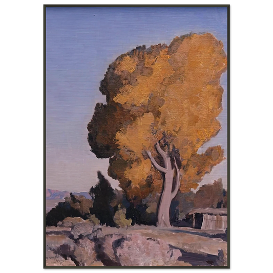 Maynard Dixon  LOW COUNTRY COTTONWOOD 1940 Framed Art Print  - Aluminum Frame - 21x29.7 cm / 8x12"