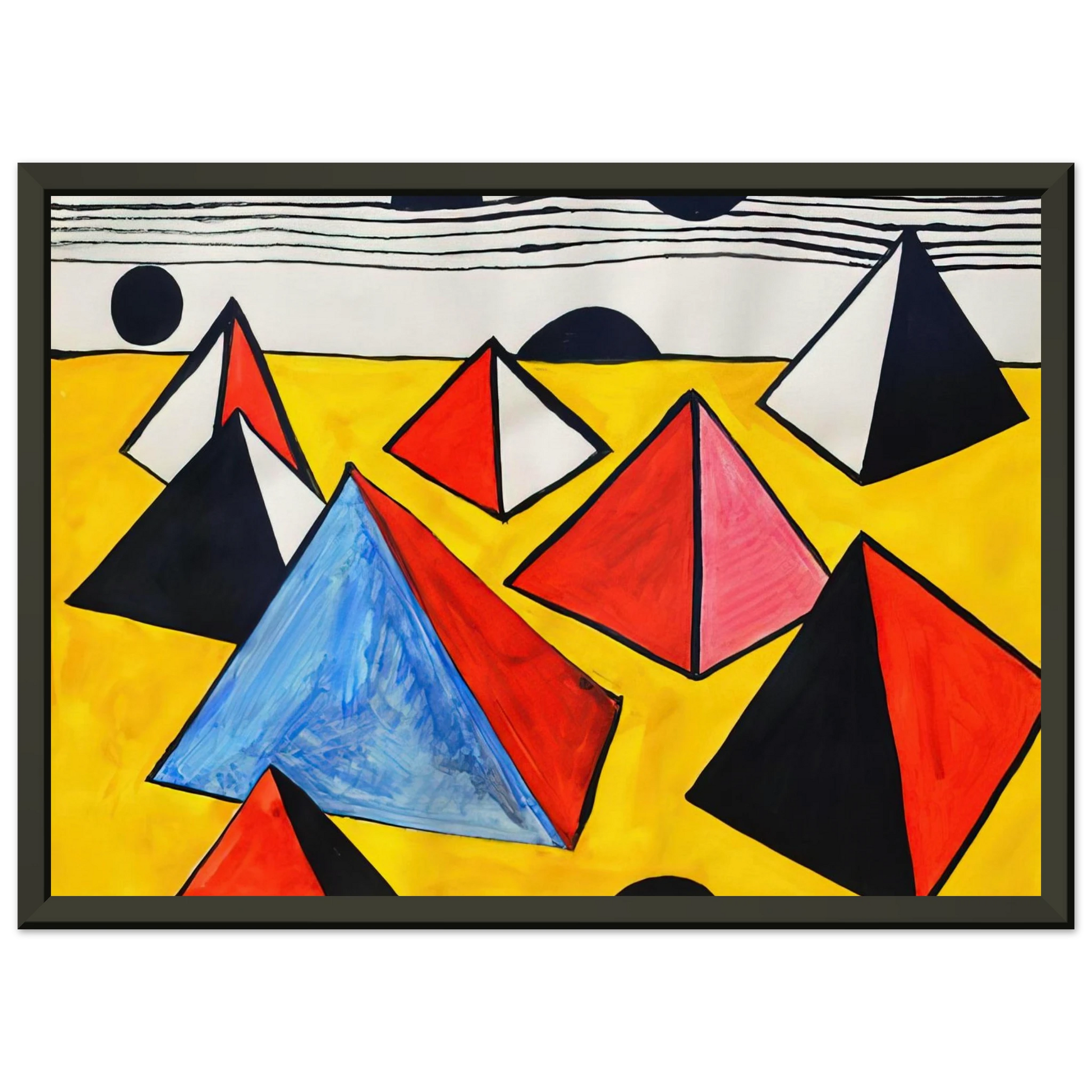 Alexander Calder  PYRAMIDS 1975 Framed Art Print  - Aluminum Frame - 40x50 cm / 16x20 inches
