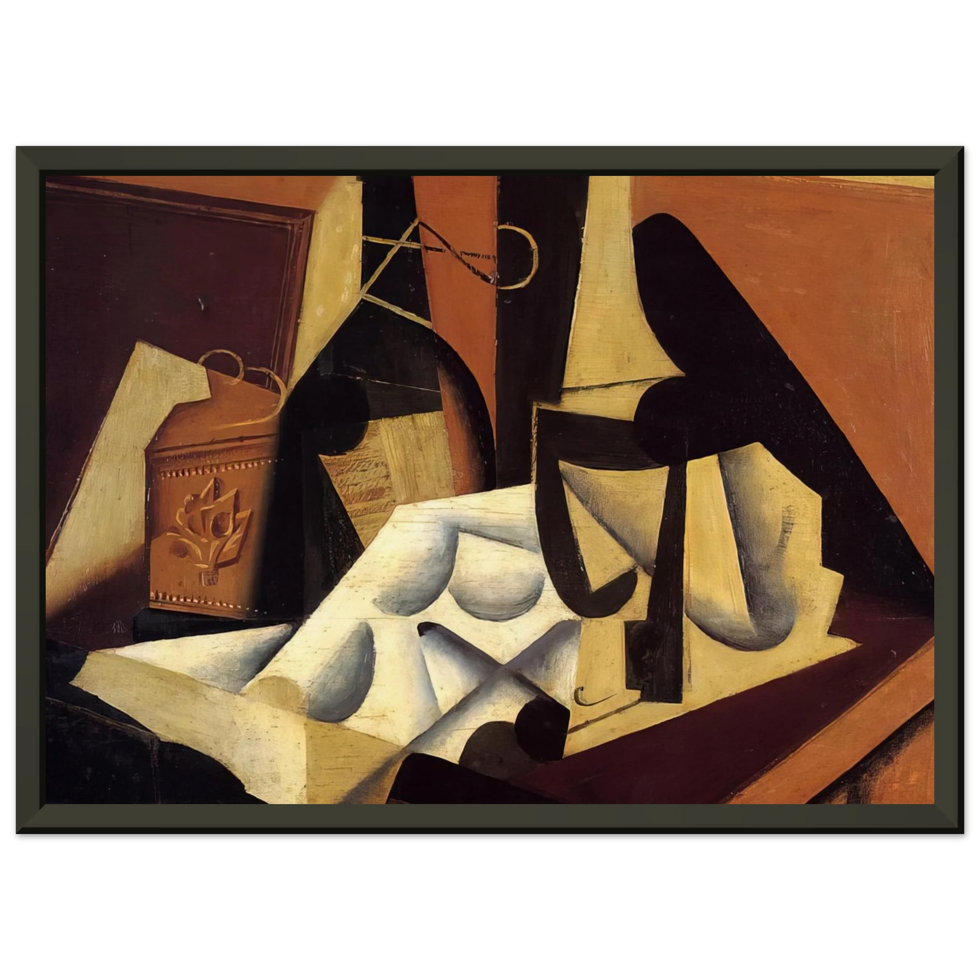 Juan Gris  STILL LIFE WITH WHITE TABLECLOTH 1916 Framed Art Print  - Aluminum Frame - 40x50 cm / 16x20 inches