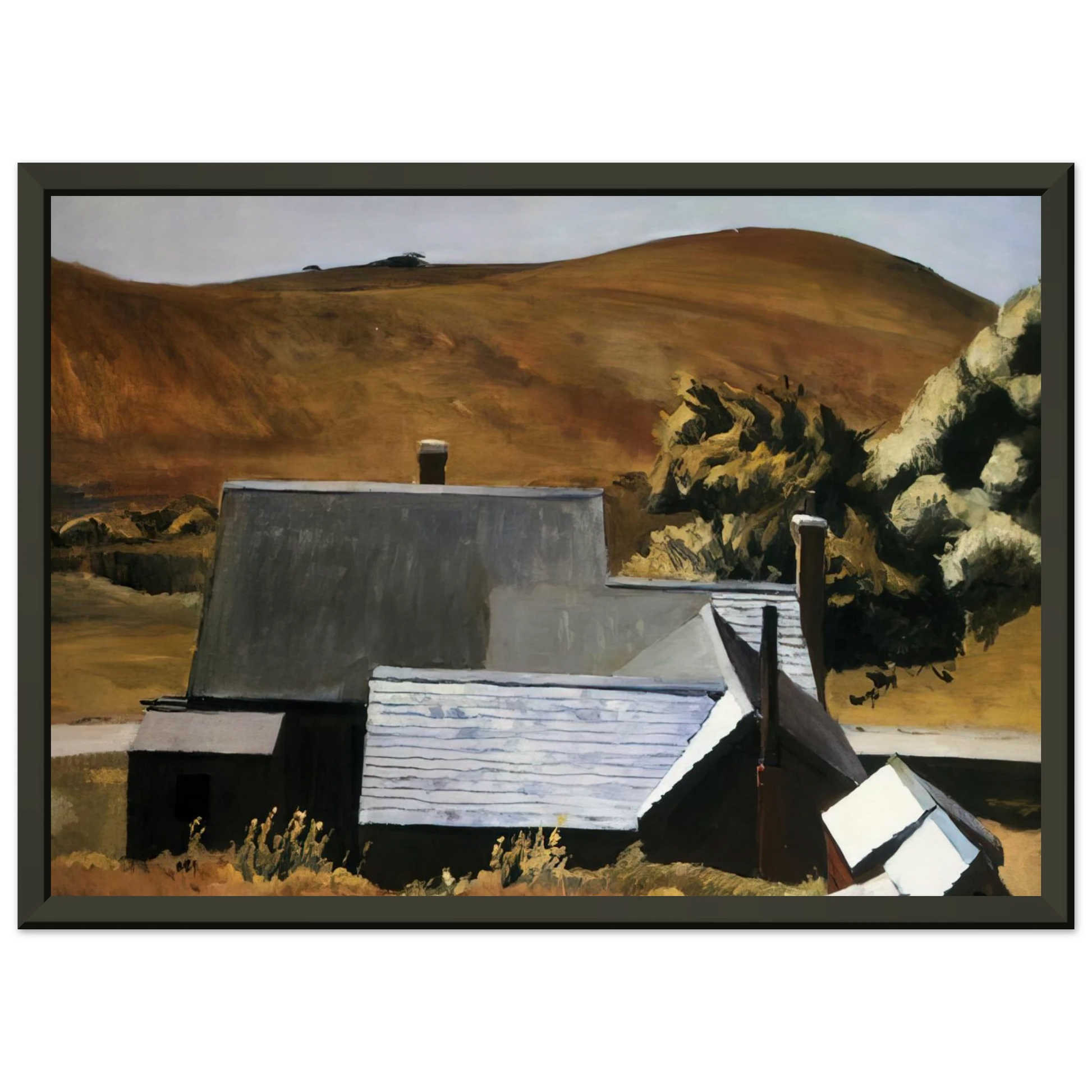 Edward Hopper  Burly Cobb s House South Truro Framed Art Print  - Aluminum Frame - 60x80 cm / 24x32 inches