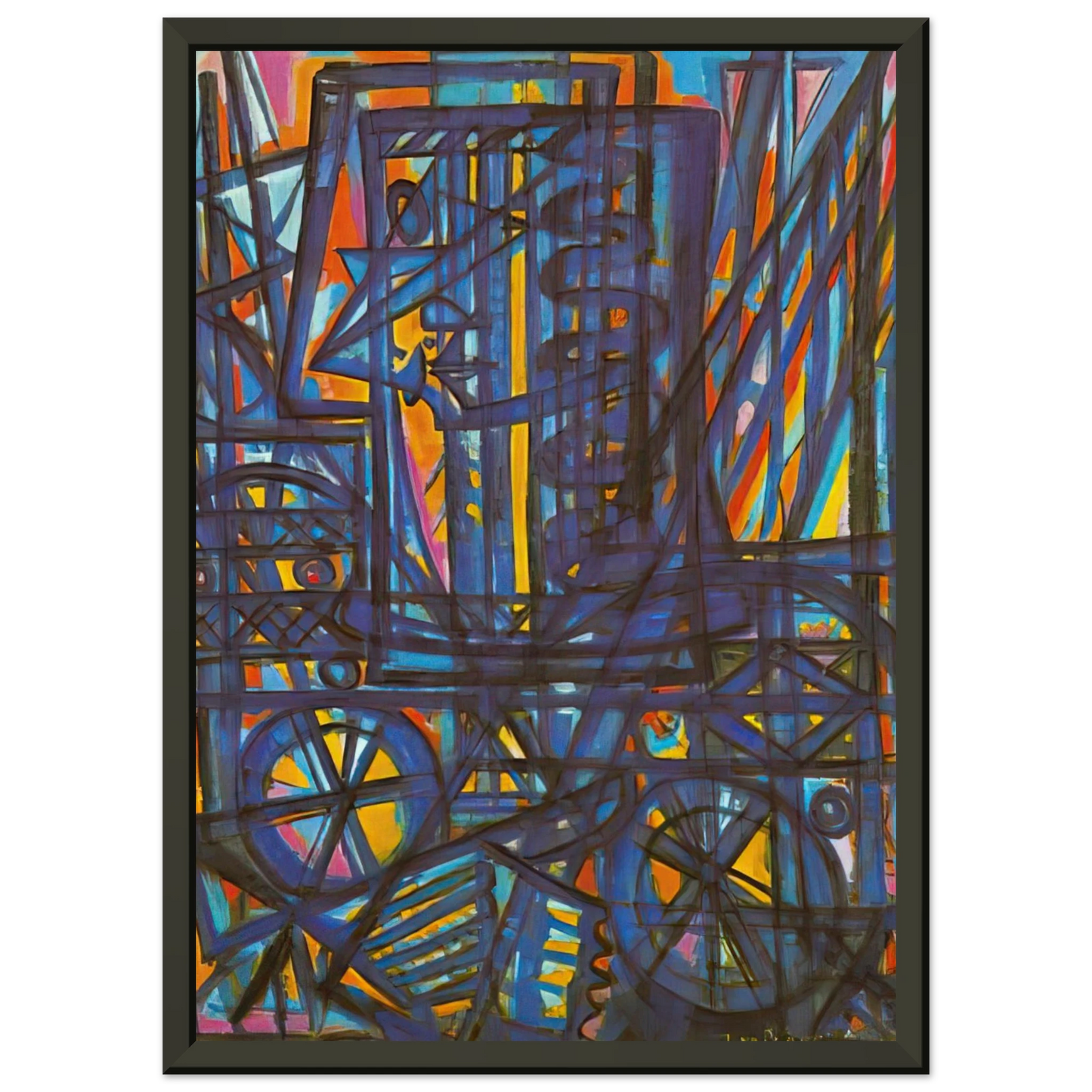 Charles Lapicque  Jeanne dArc traversant la Loire  1940 Framed Art Print  - Aluminum Frame - 40x50 cm / 16x20 inches