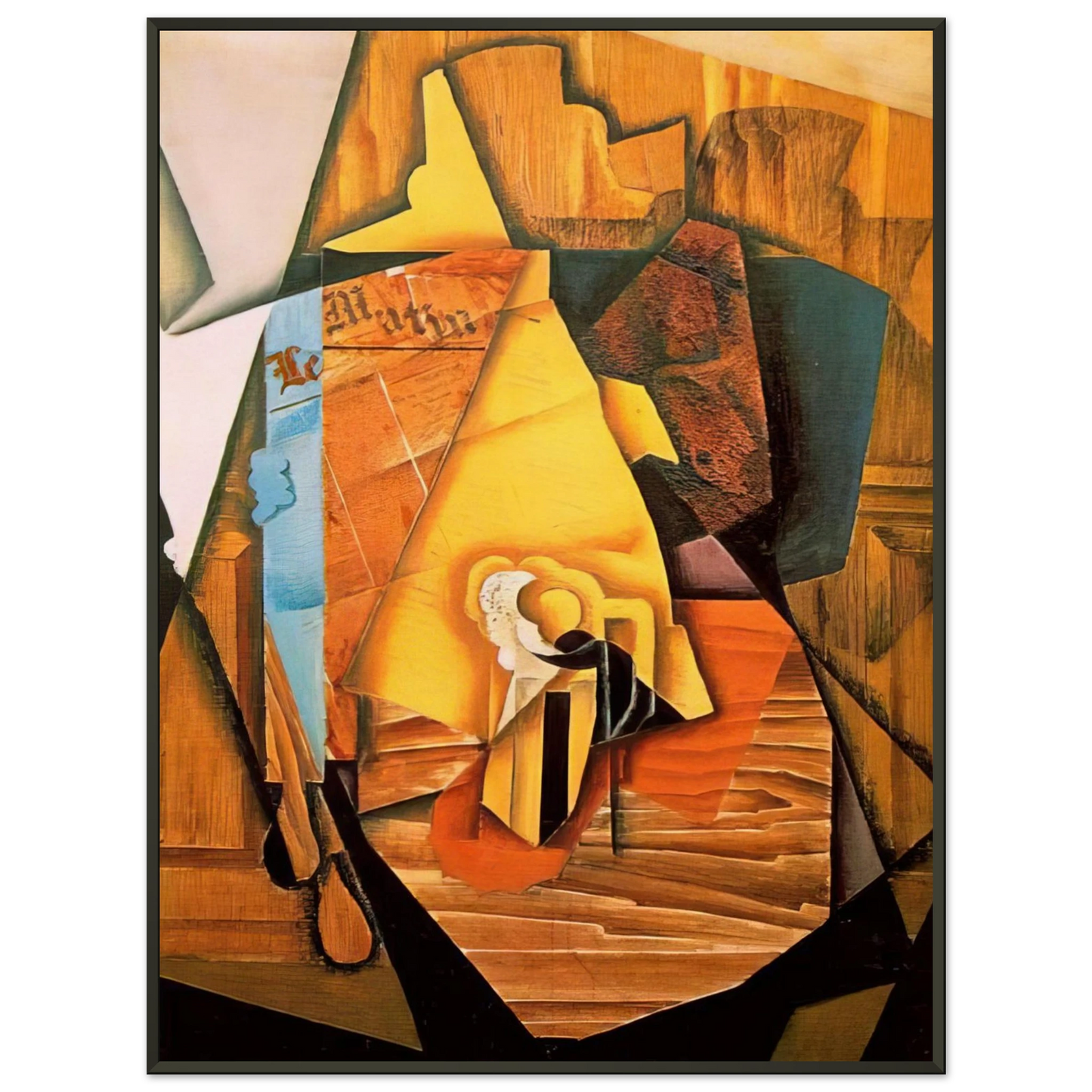 Juan Gris  A MAN IN A CAFE 1914 Framed Art Print  - Aluminum Frame - 60x80 cm / 24x32 inches