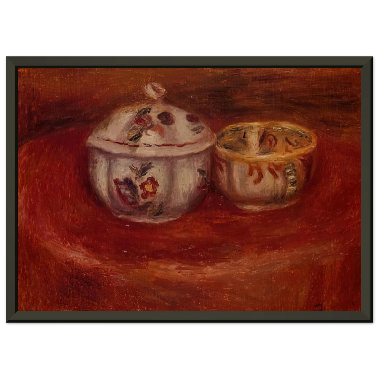 PierreAuguste Renoir  Sugar Bowl and Earthenware Bowl Framed Art Print  - Aluminum Frame - 60x80 cm / 24x32 inches