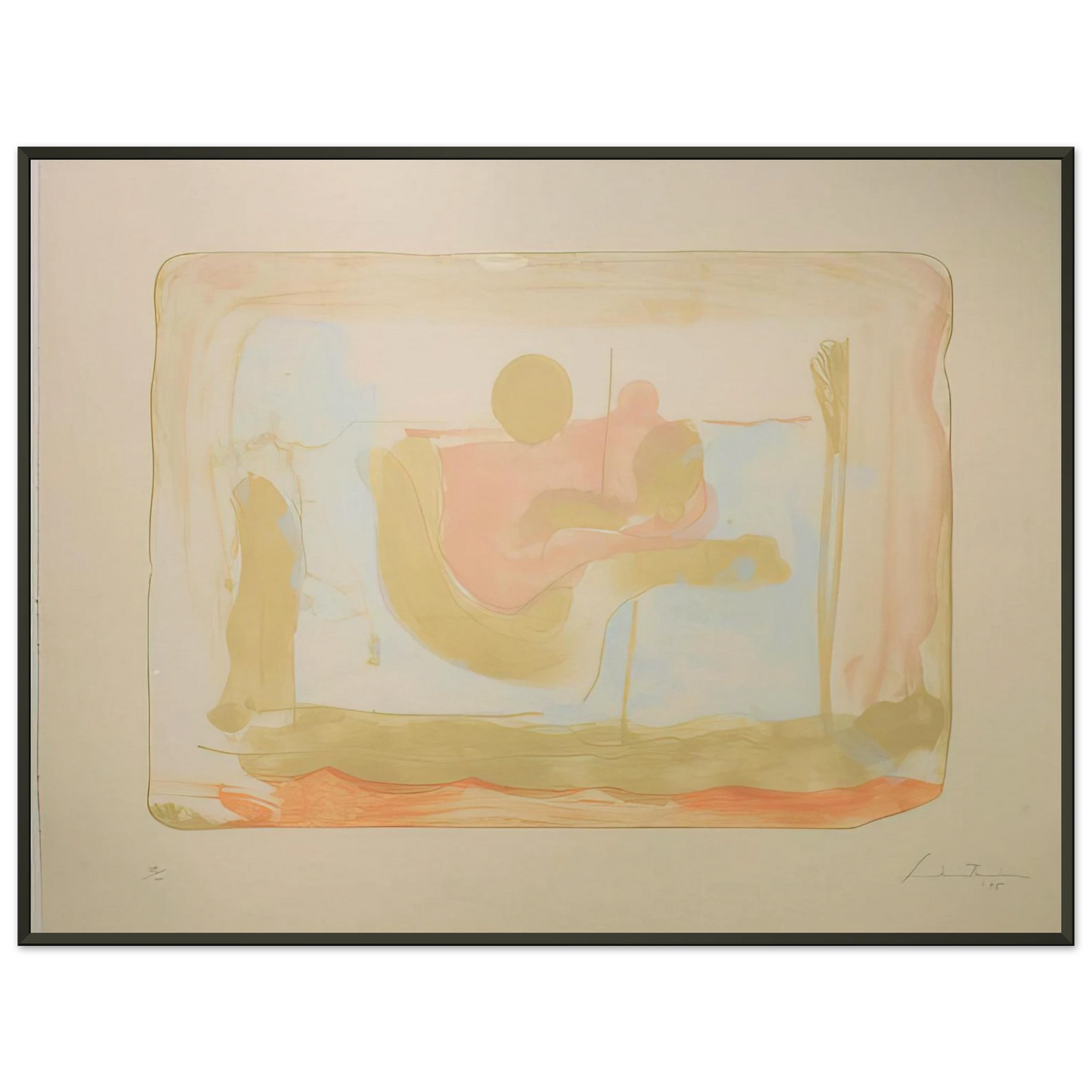Helen Frankenthaler  Reflections I  1995 Framed Art Print  - Aluminum Frame - 60x80 cm / 24x32 inches