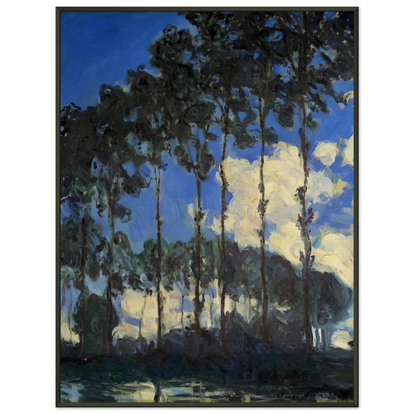 claude monet  Poplars on the Banks of the Epte Framed Art Print  - Aluminum Frame - 70x100 cm / 28x40 inches