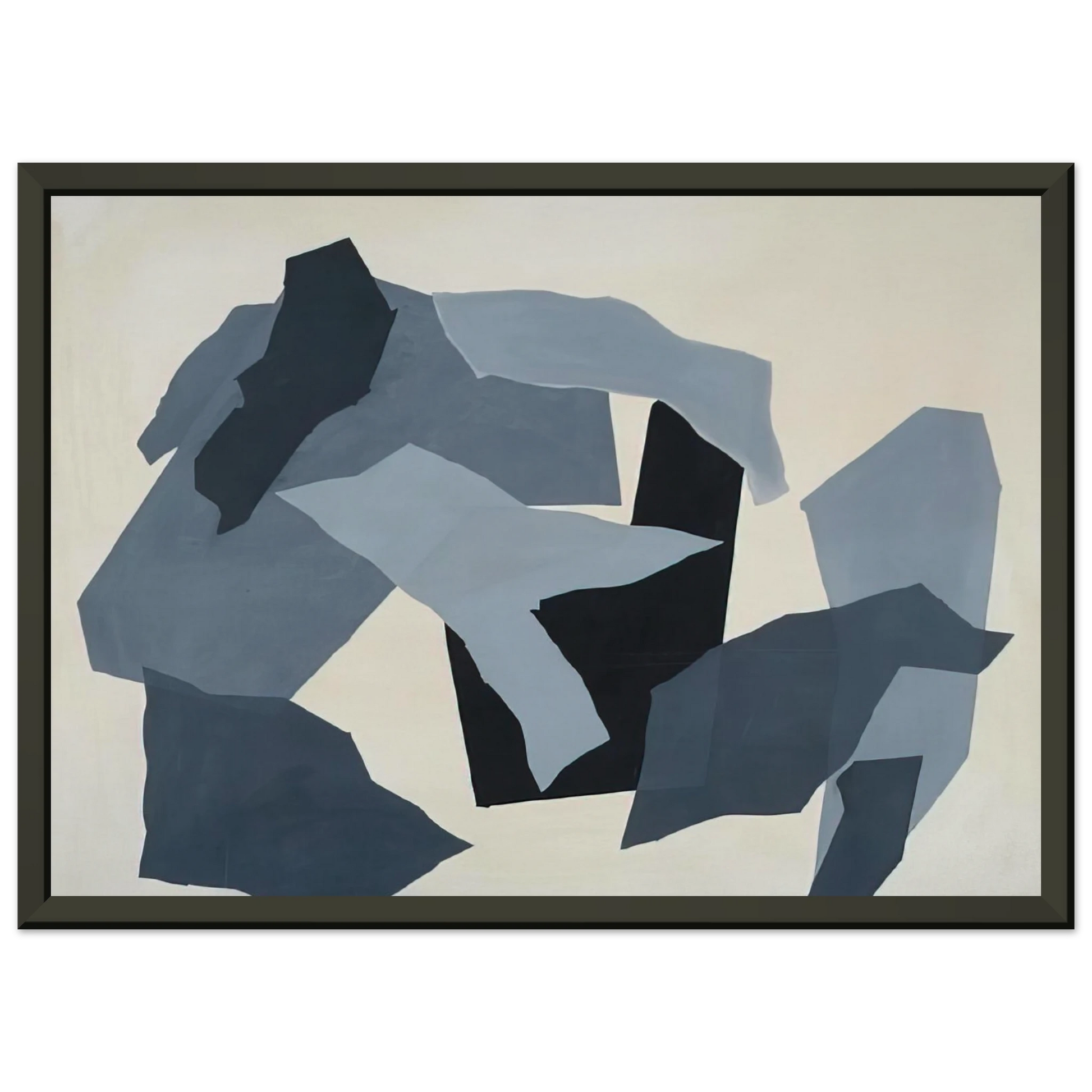 Robert Goodnough  Grey Forms  1965 Framed Art Print  - Aluminum Frame - 70x100 cm / 28x40 inches