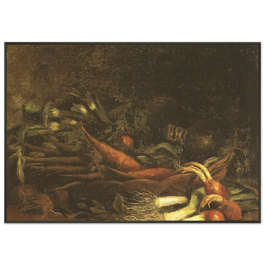 Vincent van Gogh  Still life with a basket of vegetables Framed Art Print  - Aluminum Frame - 21x29.7 cm / 8x12"