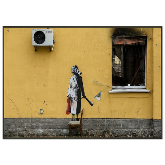 Banksy  HOSTOMEL PROSKURIVSKA 2 2022 Framed Art Print  - Aluminum Frame - 21x29.7 cm / 8x12"