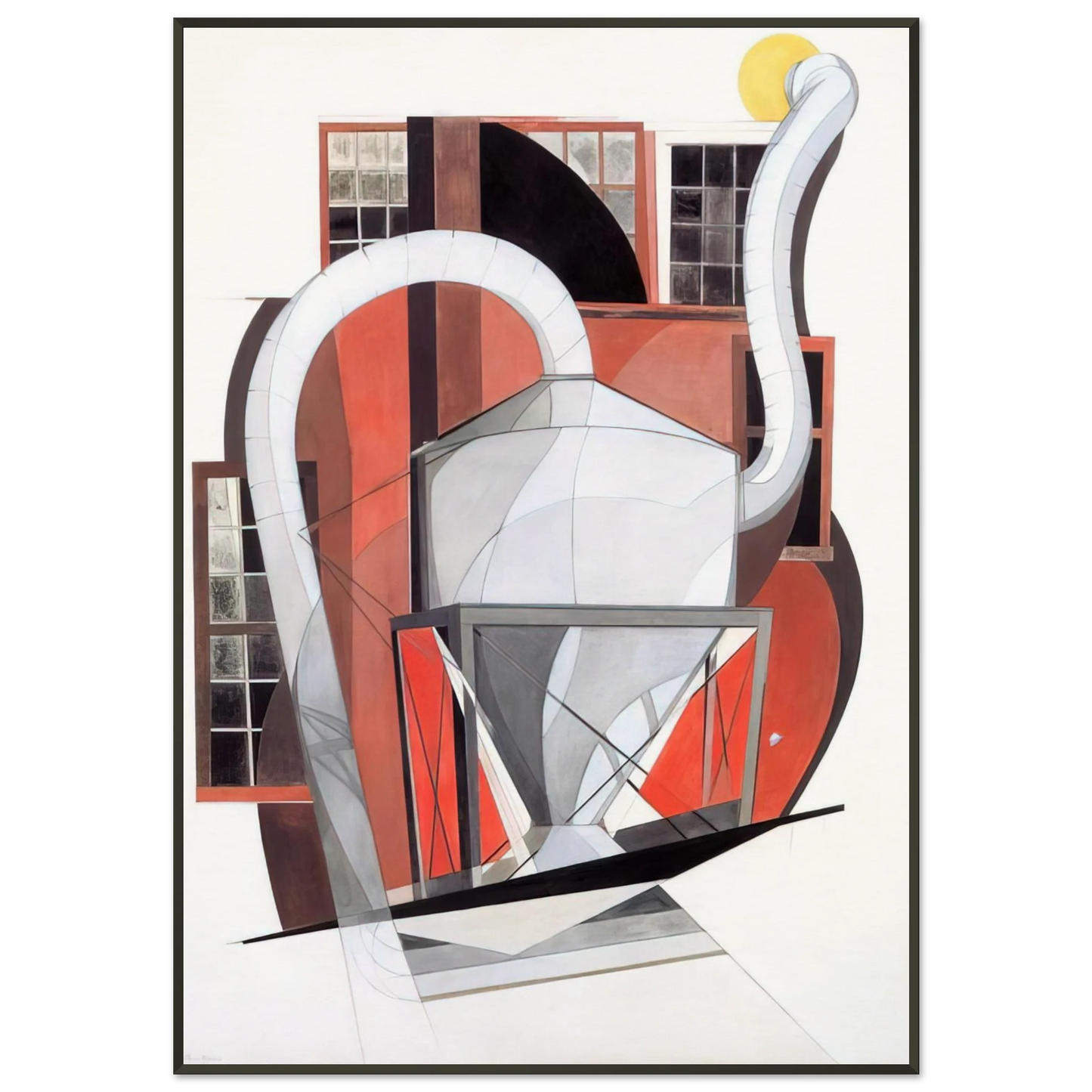 Charles Demuth  Machinery  1920 Framed Art Print  - Aluminum Frame - 21x29.7 cm / 8x12"