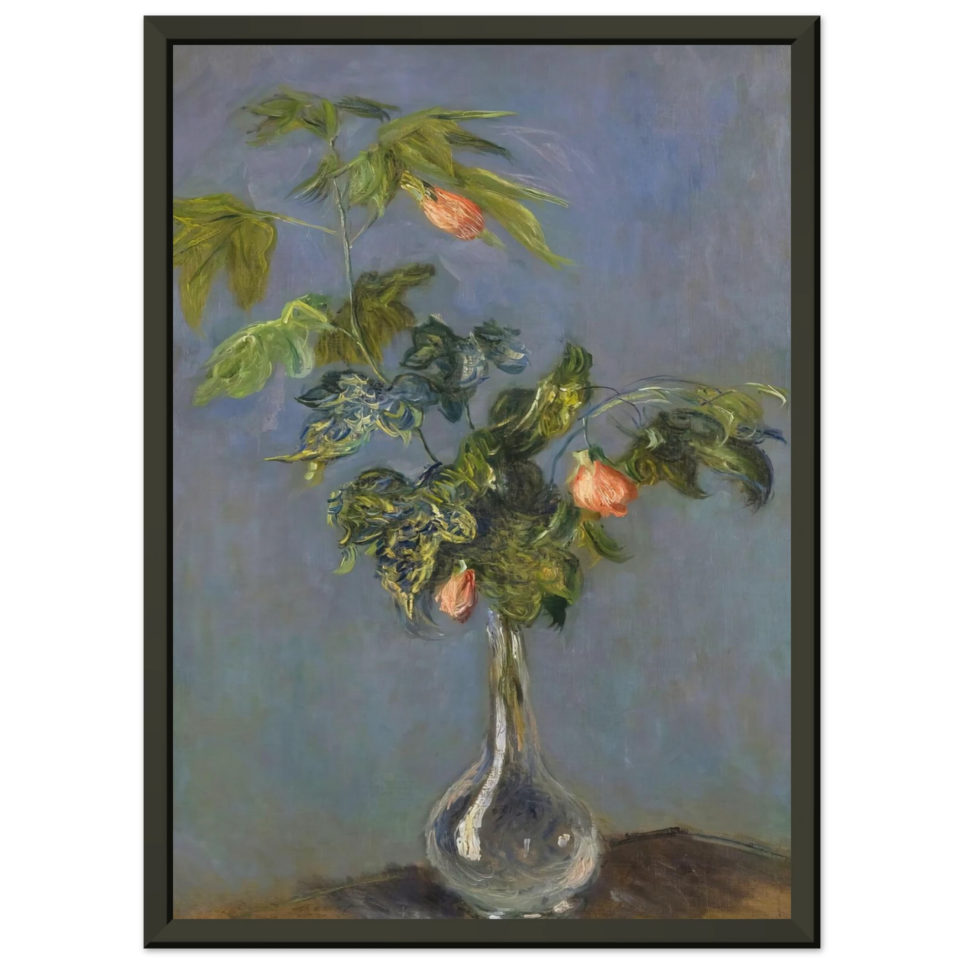 claude monet  Flowers in a Vase Framed Art Print  - Aluminum Frame - 60x80 cm / 24x32 inches