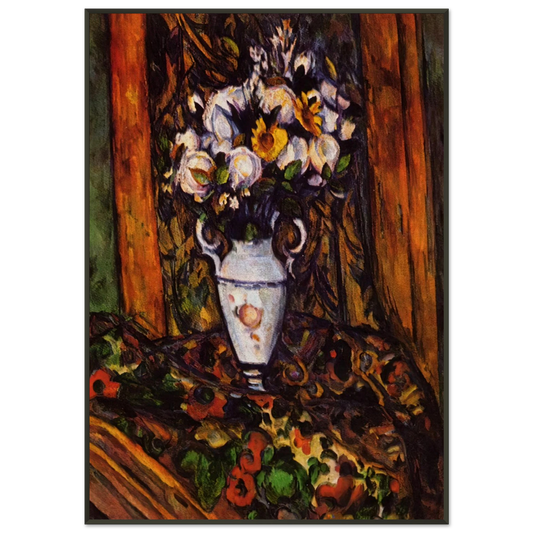 Paul Cezanne  Still Life Vase with Flowers Framed Art Print  - Aluminum Frame - 21x29.7 cm / 8x12"