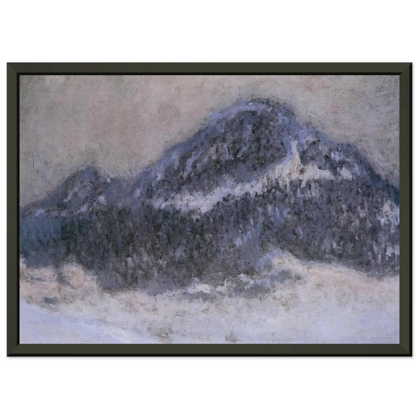 claude monet  Mount Kolsaas in Misty Weather Framed Art Print  - Aluminum Frame - 60x80 cm / 24x32 inches
