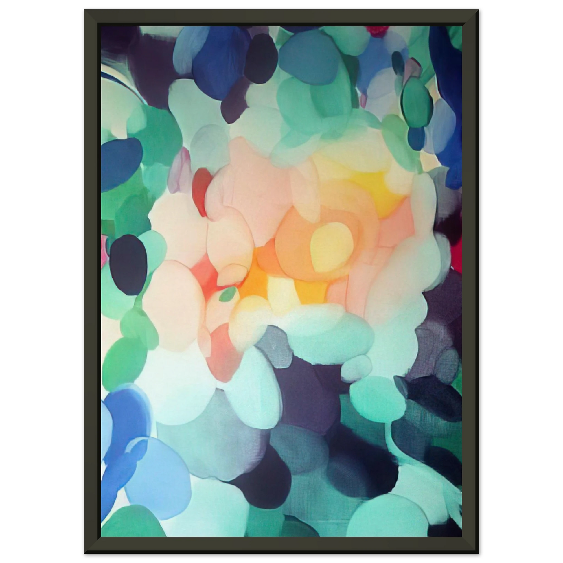 Alice Baber  Golden Center in the Ladder Framed Art Print  - Aluminum Frame - 70x100 cm / 28x40 inches