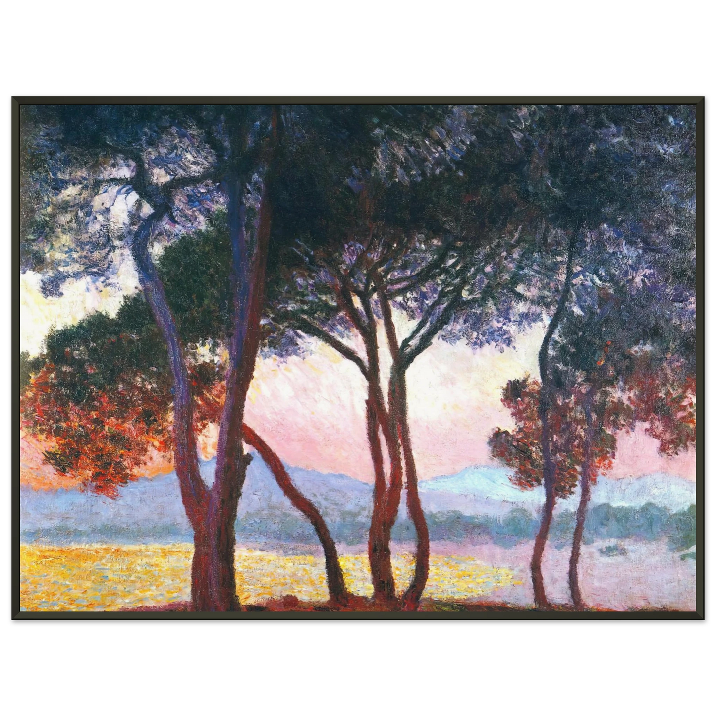 claude monet  JuanlesPins Framed Art Print  - Aluminum Frame - 70x100 cm / 28x40 inches