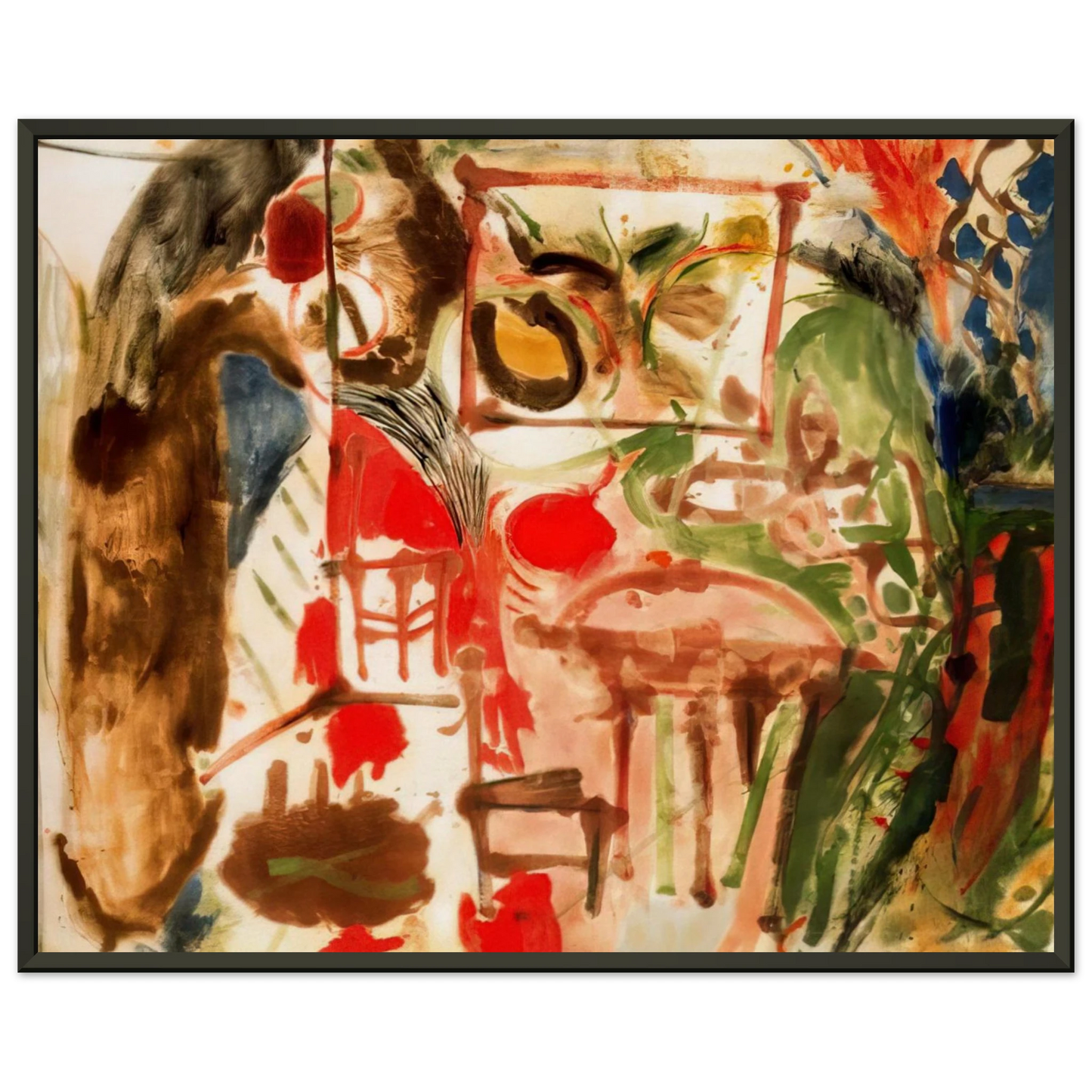 Helen Frankenthaler  Interior  1957 Framed Art Print  - Aluminum Frame - 60x80 cm / 24x32 inches