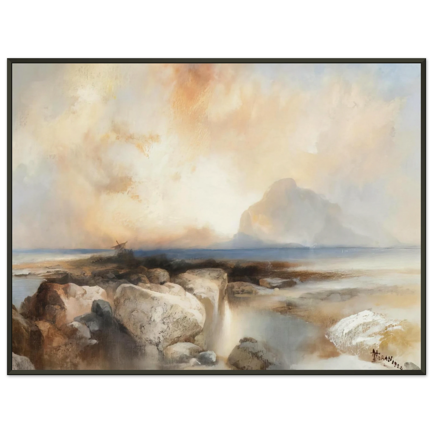Thomas Moran  Seascape Framed Art Print  - Aluminum Frame - 60x80 cm / 24x32 inches