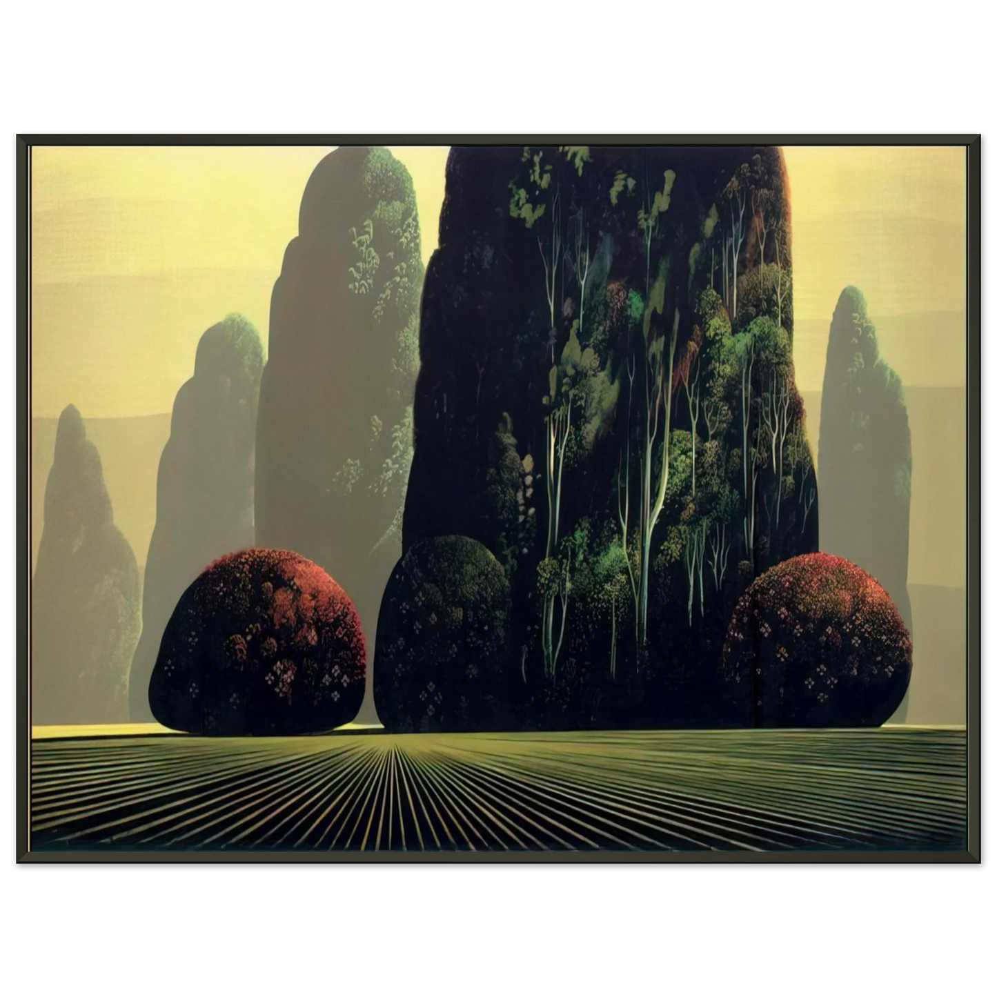 Eyvind Earle  Autumn Eucalyptus Framed Art Print  - Aluminum Frame - 60x80 cm / 24x32 inches