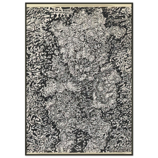 Jean Dubuffet  FIGURE WITH HAT IN A LANDSCAPE 1960 Framed Art Print  - Aluminum Frame - 21x29.7 cm / 8x12"