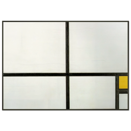 Piet Mondrian  Composition with yellow patch Framed Art Print  - Aluminum Frame - 21x29.7 cm / 8x12"