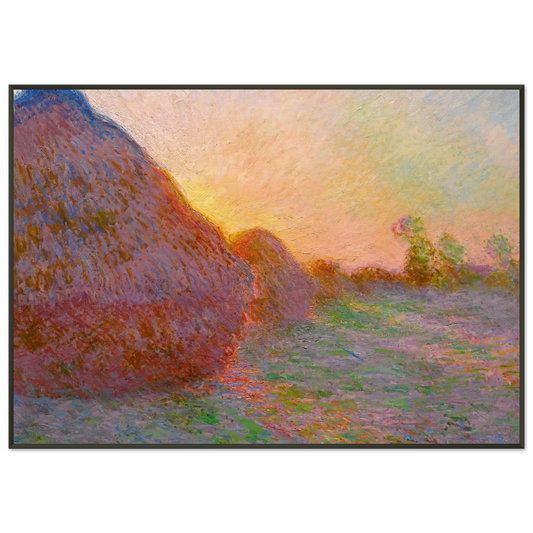 claude monet  Haystacks Framed Art Print  - Aluminum Frame - 21x29.7 cm / 8x12"