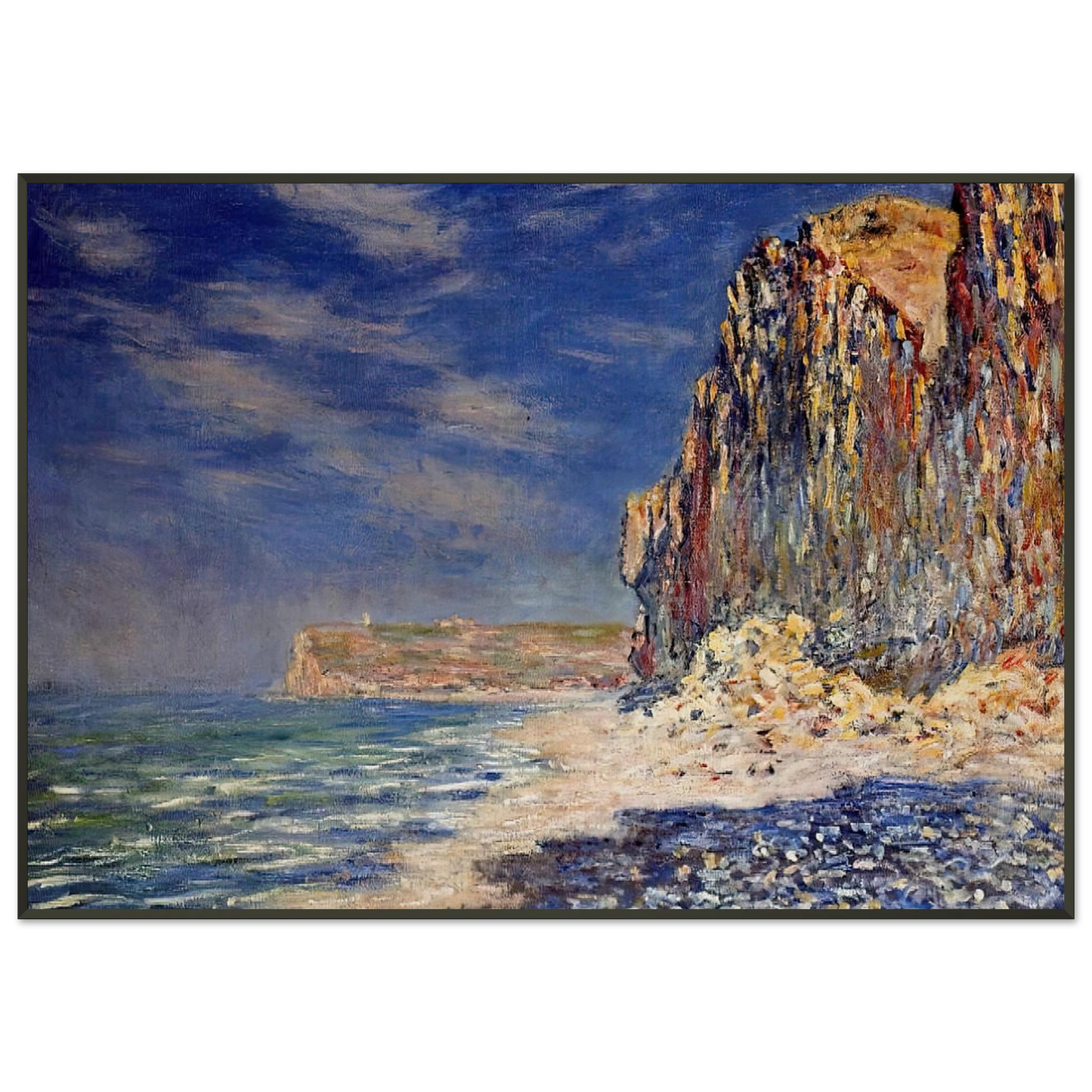 claude monet  Cliff near Fecamp Framed Art Print  - Aluminum Frame - 21x29.7 cm / 8x12"