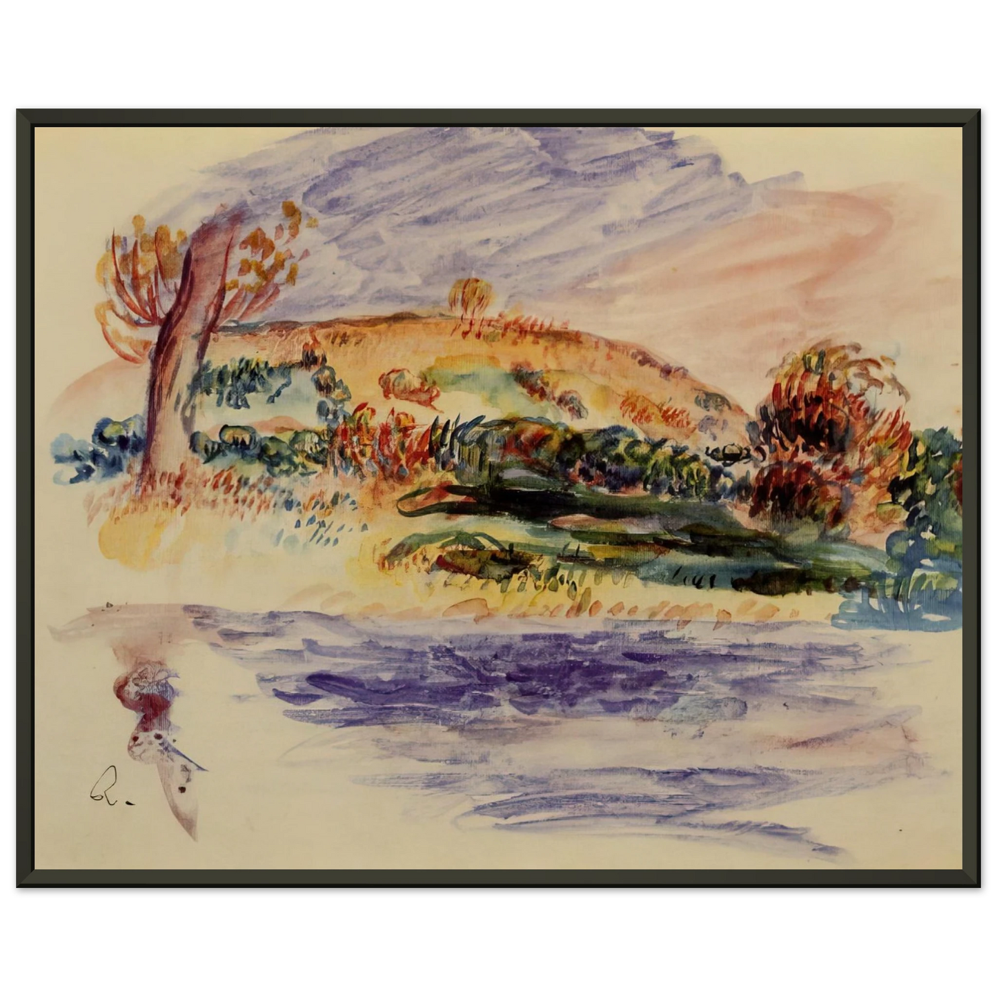 PierreAuguste Renoir  Landscape Framed Art Print  - Aluminum Frame - 70x100 cm / 28x40 inches