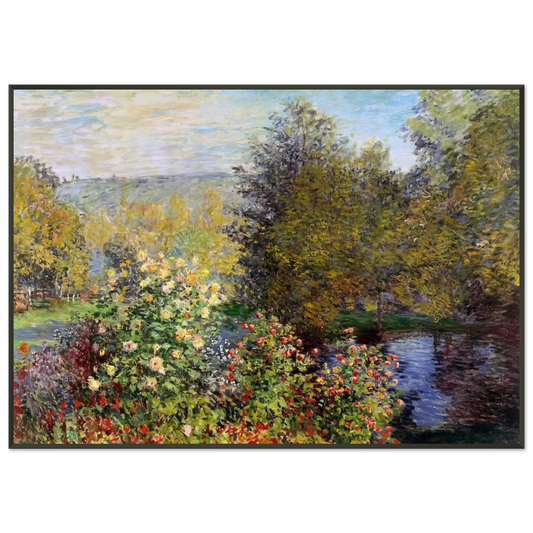claude monet  A Corner of the Garden at Montgeron Framed Art Print  - Aluminum Frame - 21x29.7 cm / 8x12"