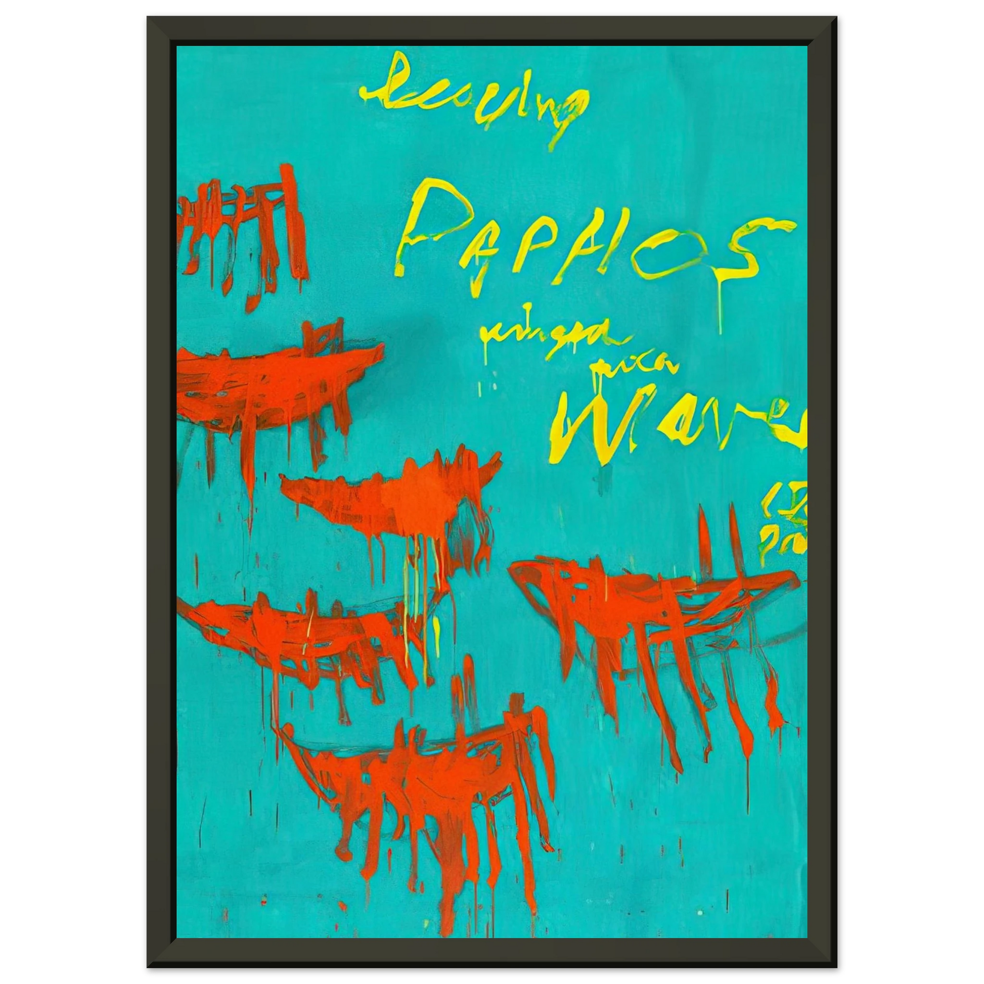Cy Twombly  Leaving Paphos Ringed With Waves V Framed Art Print  - Aluminum Frame - 60x80 cm / 24x32 inches