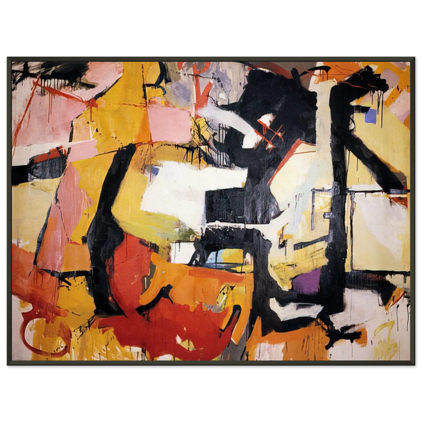 Audrey Flack  ABSTRACT FORCE HOMAGE TO FRANZ KLINE 1952 Framed Art Print  - Aluminum Frame - 70x100 cm / 28x40 inches