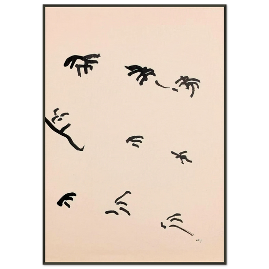 Henri Michaux  Mouvement  1950 Framed Art Print  - Aluminum Frame - 21x29.7 cm / 8x12"