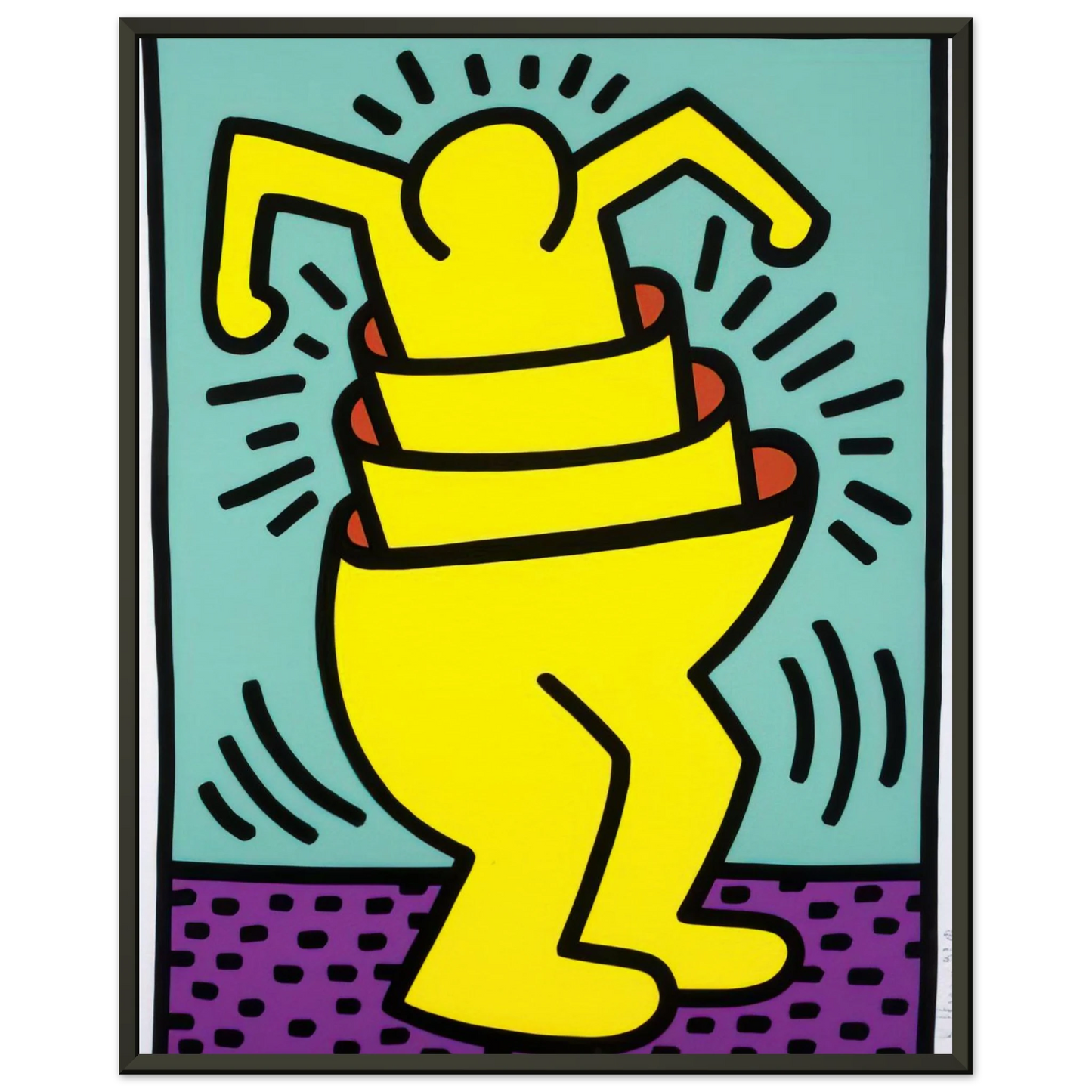 Keith Haring  UNTITLED 1989 Framed Art Print  - Aluminum Frame - 40x50 cm / 16x20 inches