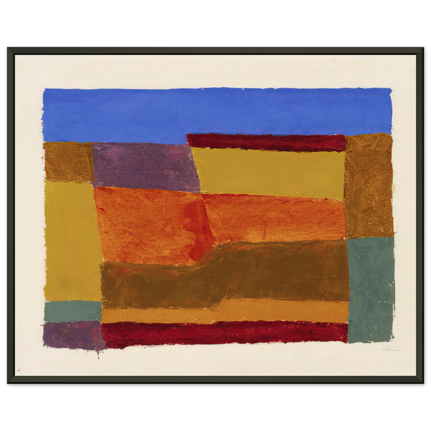Josef Albers  STUDY FOR LAYERED 1940 Framed Art Print  - Aluminum Frame - 70x100 cm / 28x40 inches