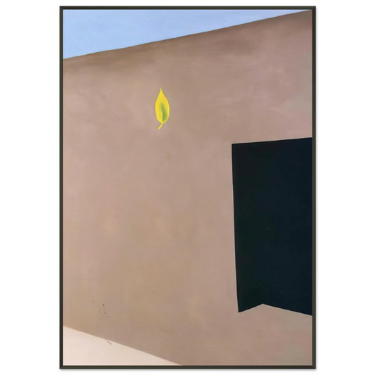 Georgia OKeeffe  Patio Door with Green Leaf Framed Art Print  - Aluminum Frame - 21x29.7 cm / 8x12"