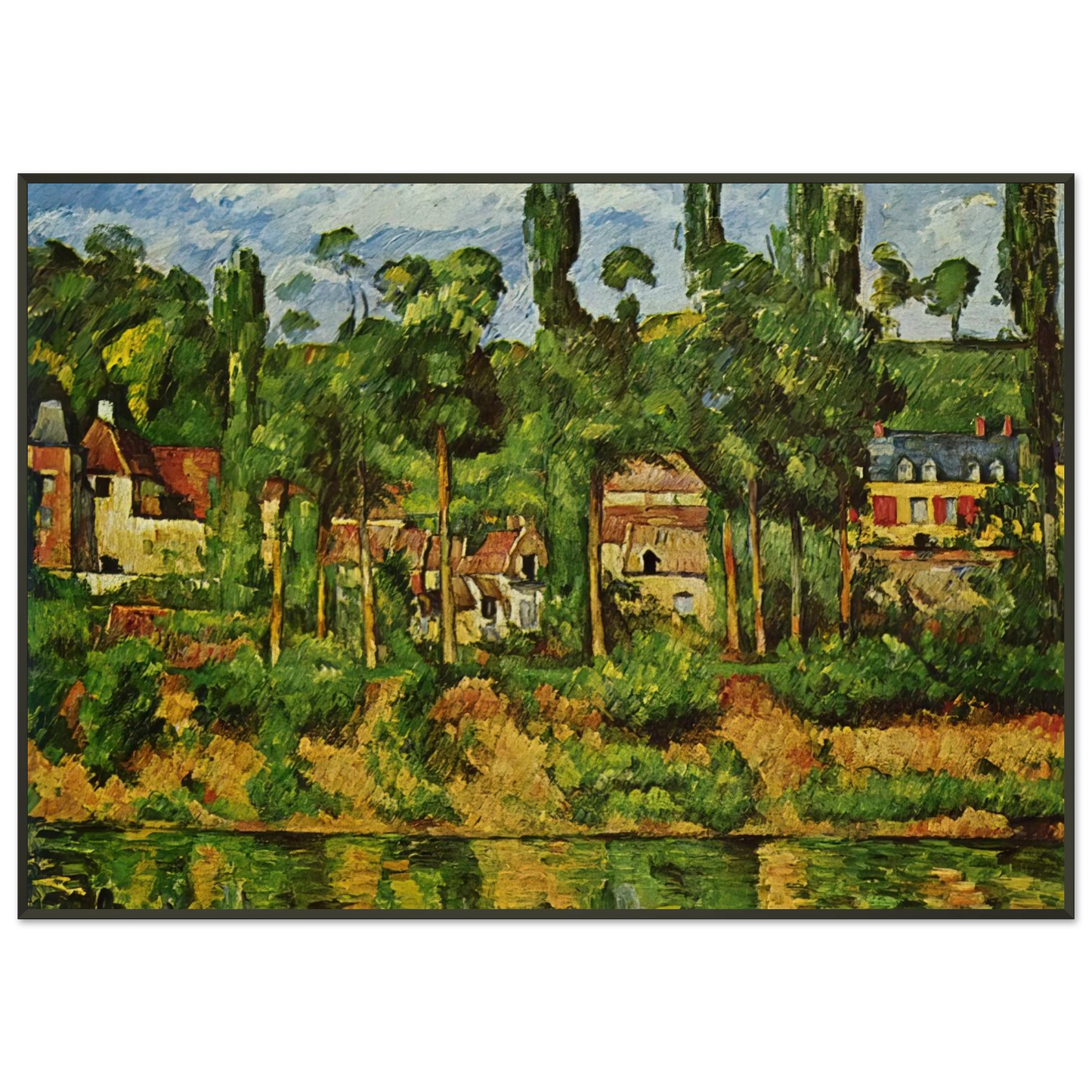 Paul Cezanne  The Chateau de Medan Framed Art Print  - Aluminum Frame - 21x29.7 cm / 8x12"