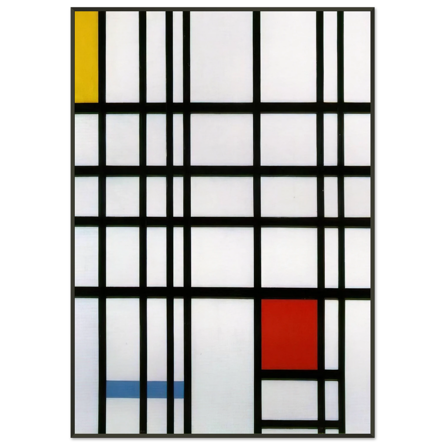 Piet Mondrian  Composition with Red Yellow and Blue Framed Art Print  - Aluminum Frame - 21x29.7 cm / 8x12"