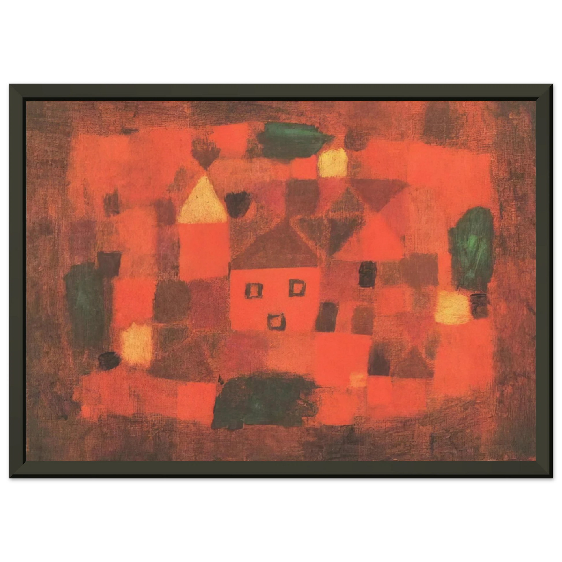 Paul Klee  LANDSCAPE WITH SUNSET 1923 Framed Art Print  - Aluminum Frame - 70x100 cm / 28x40 inches