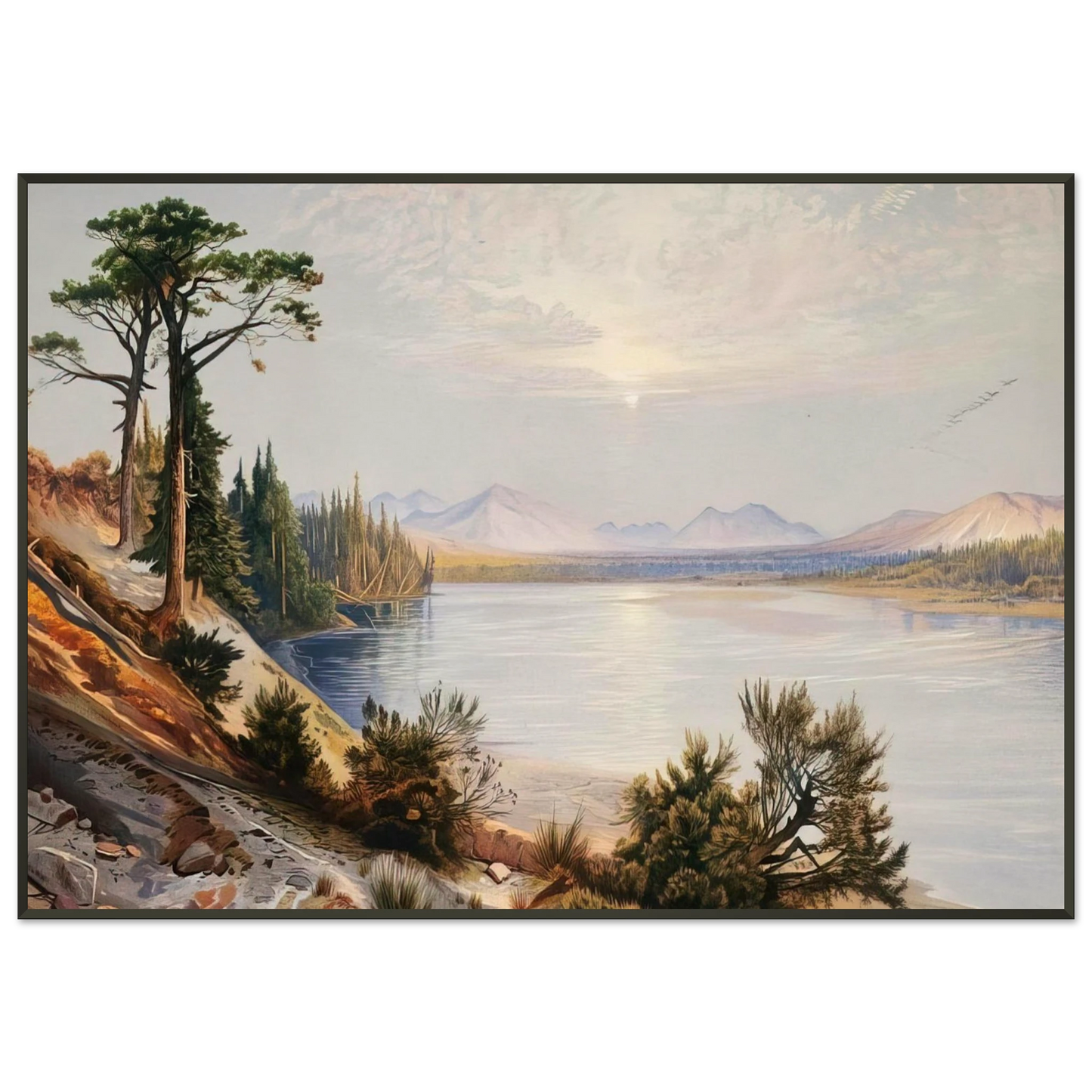 Thomas Moran  Head of Yellowstone River Framed Art Print  - Aluminum Frame - 21x29.7 cm / 8x12"