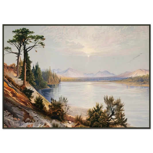 Thomas Moran  Head of Yellowstone River Framed Art Print  - Aluminum Frame - 21x29.7 cm / 8x12"