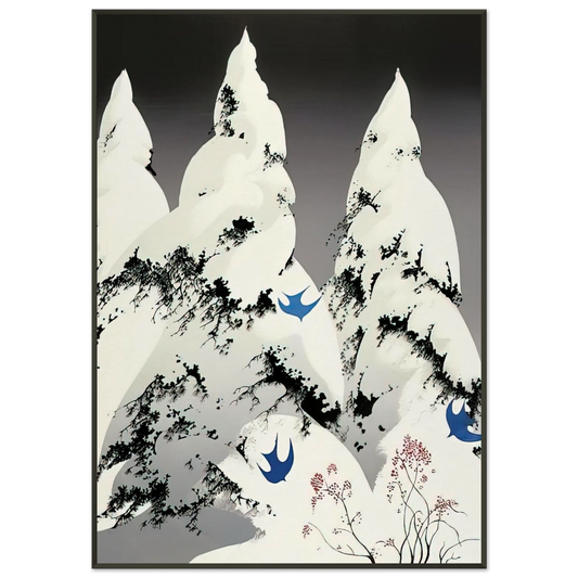 Eyvind Earle  Winter Pine Framed Art Print  - Aluminum Frame - 21x29.7 cm / 8x12"
