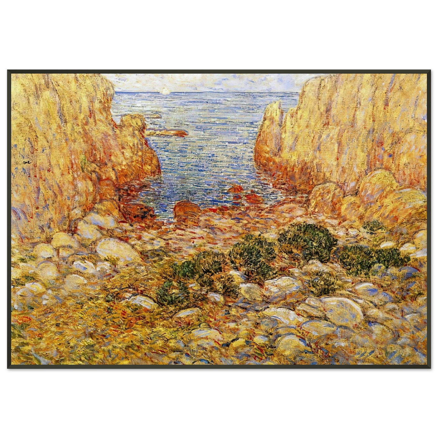Childe Hassam  The Gorge  Appledore Isles of Shoals Framed Art Print  - Aluminum Frame - 21x29.7 cm / 8x12"