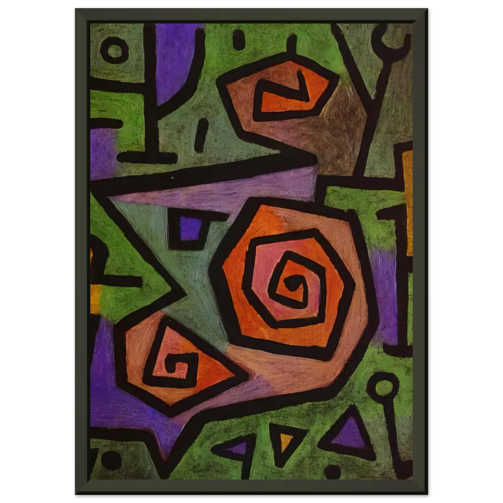 Paul Klee  HEROIC ROSES 1938 Framed Art Print  - Aluminum Frame - 40x50 cm / 16x20 inches