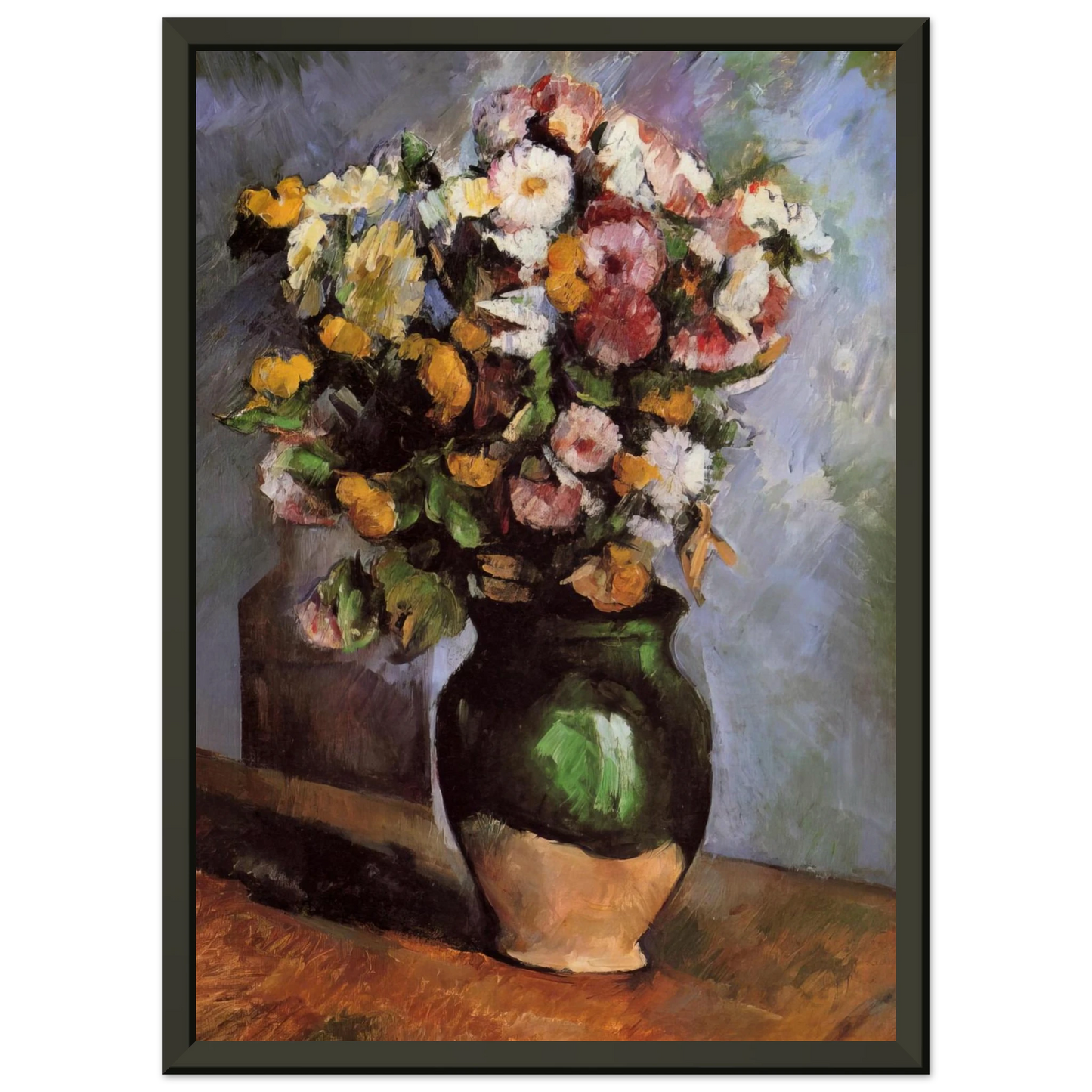 Paul Cezanne  Flowers in an Olive Jar Framed Art Print  - Aluminum Frame - 70x100 cm / 28x40 inches