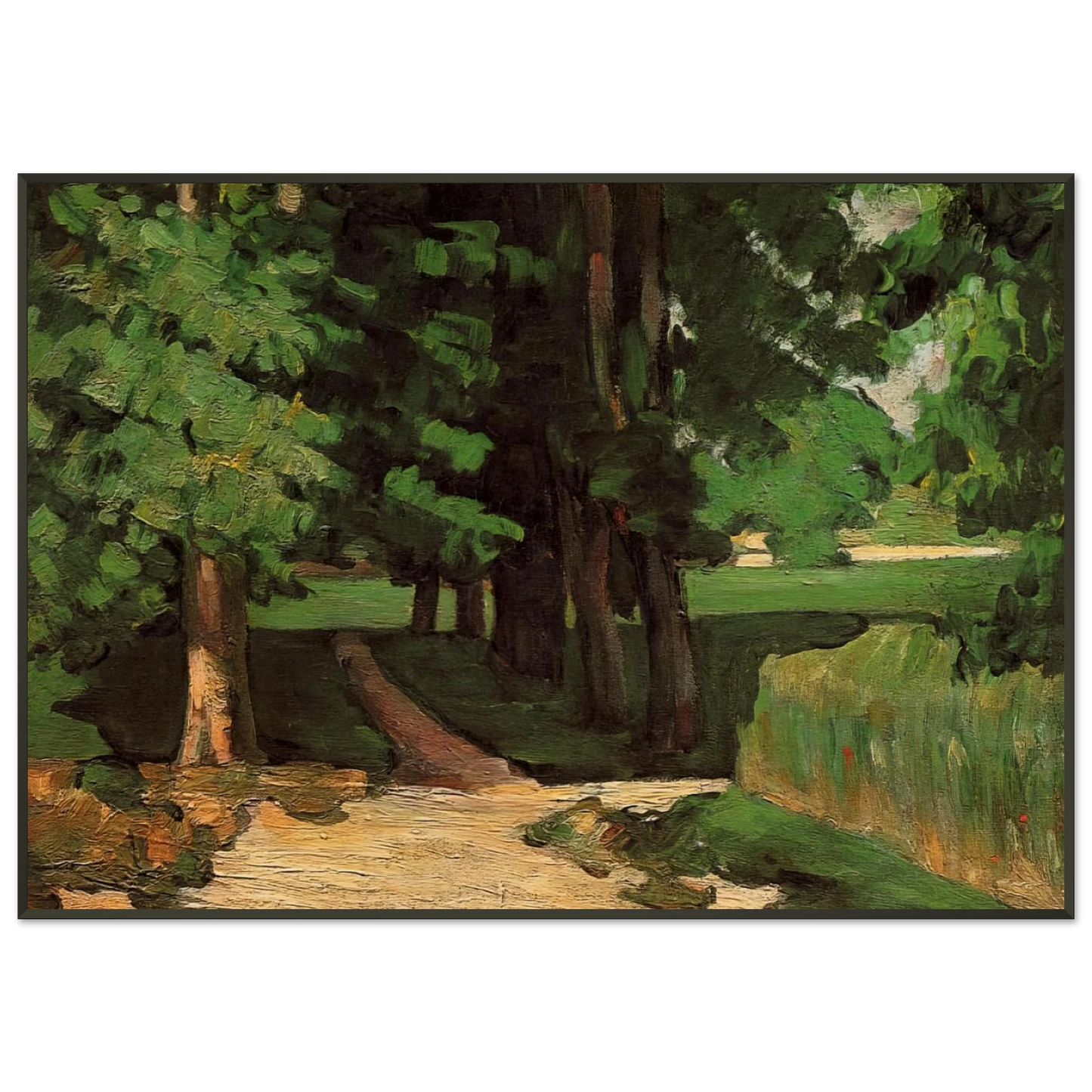 Paul Cezanne  Lane of Chestnut Trees at the Jas de Bouffan Framed Art Print  - Aluminum Frame - 21x29.7 cm / 8x12"