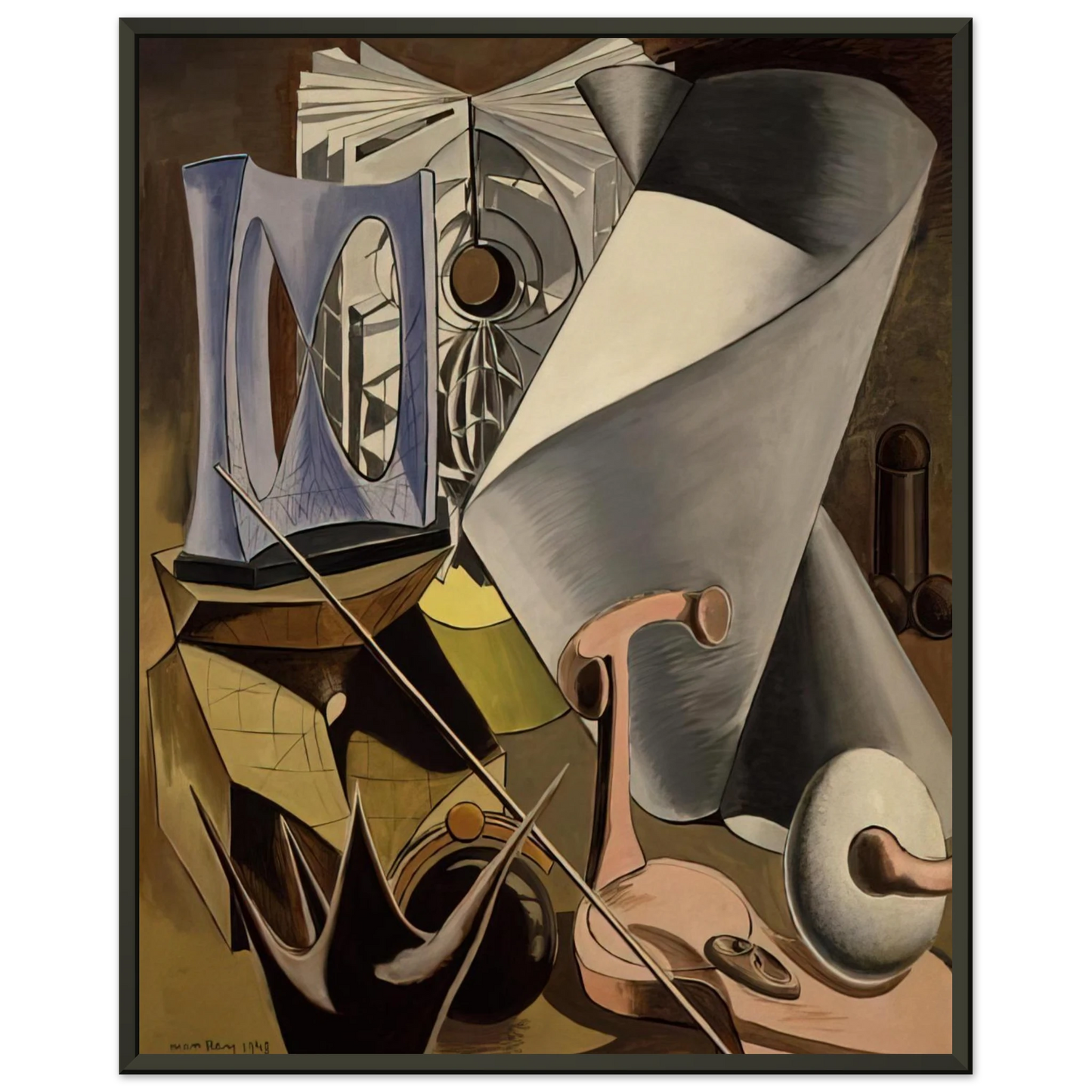 Man Ray  SHAKESPEAREAN EQUATION TWELFTH NIGHT Framed Art Print  - Aluminum Frame - 70x100 cm / 28x40 inches