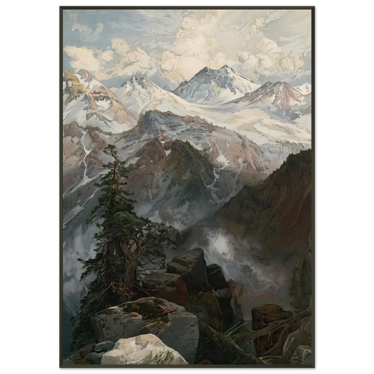 Thomas Moran  Summit of the Sierras Nevada Framed Art Print  - Aluminum Frame - 21x29.7 cm / 8x12"