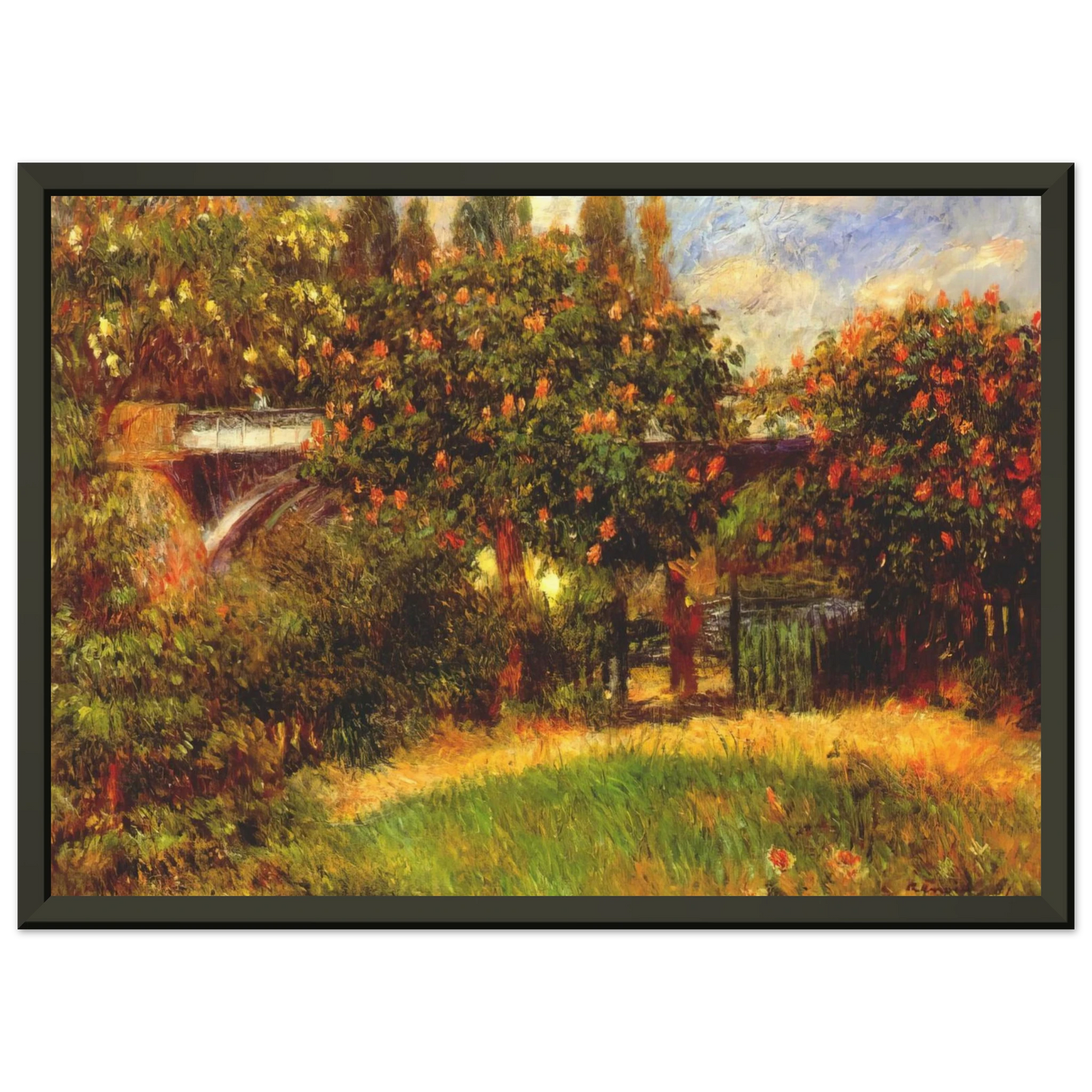 PierreAuguste Renoir  Railway Bridge at Chatou Framed Art Print  - Aluminum Frame - 70x100 cm / 28x40 inches