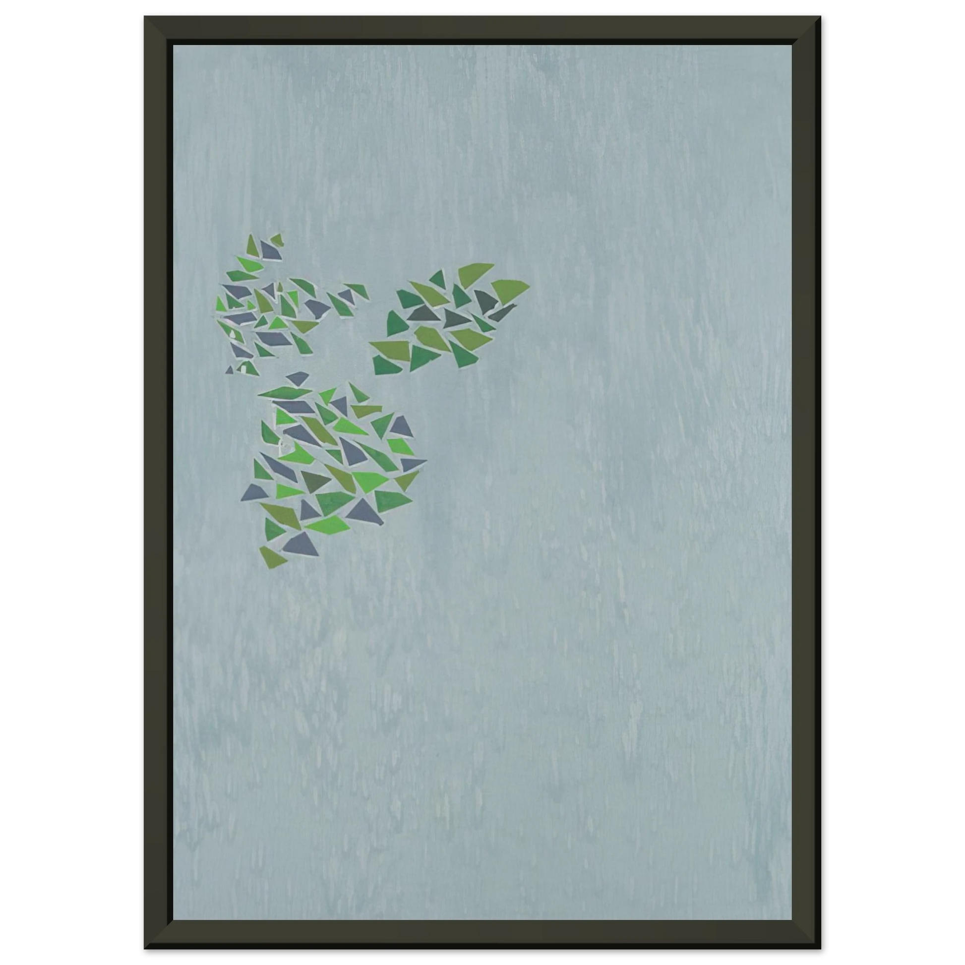 Robert Goodnough  Colors on Blue  PostPainterly Abstraction Framed Art Print  - Aluminum Frame - 60x80 cm / 24x32 inches