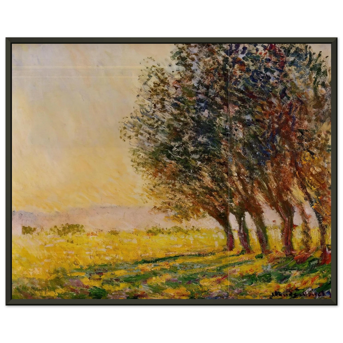 claude monet  Willows at Sunset Framed Art Print  - Aluminum Frame - 60x80 cm / 24x32 inches