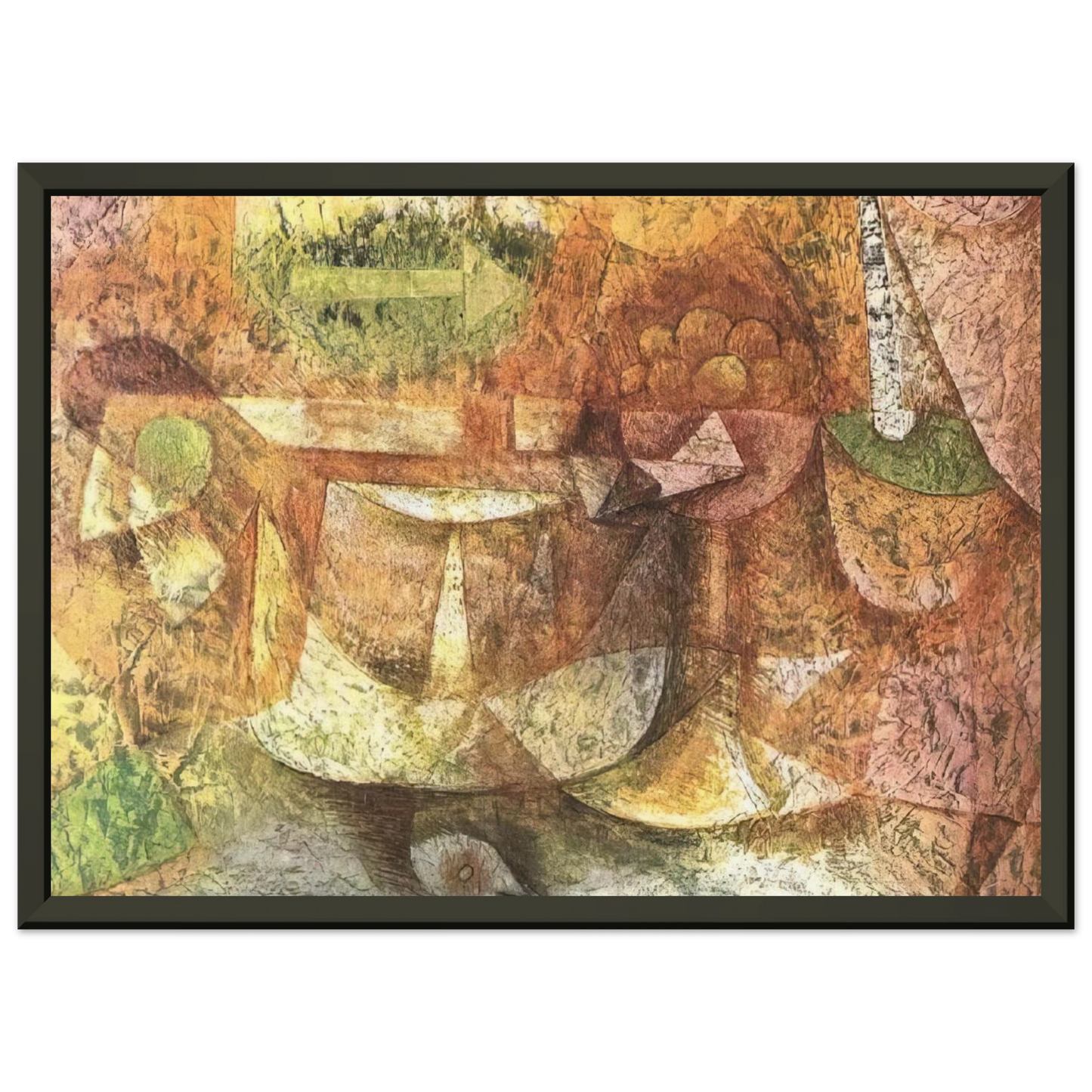 Paul Klee  STILL LIFE WITH DOVE 1931 Framed Art Print  - Aluminum Frame - 40x50 cm / 16x20 inches